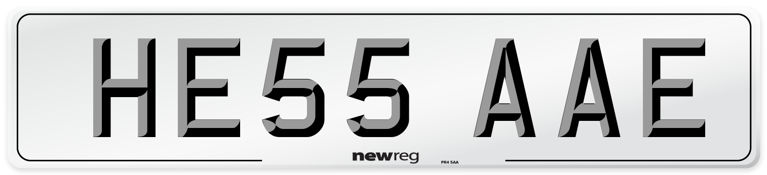 HE55 AAE Number Plate from New Reg